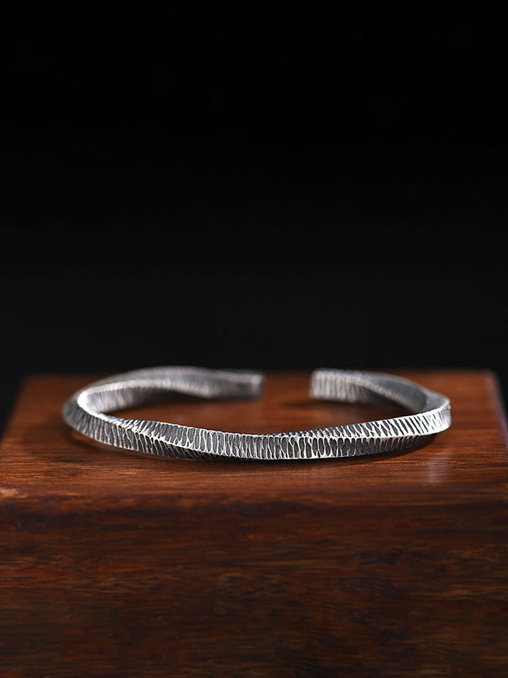 999 Bracelet à anneau Mobius Silver Silver pour hommes et femmes