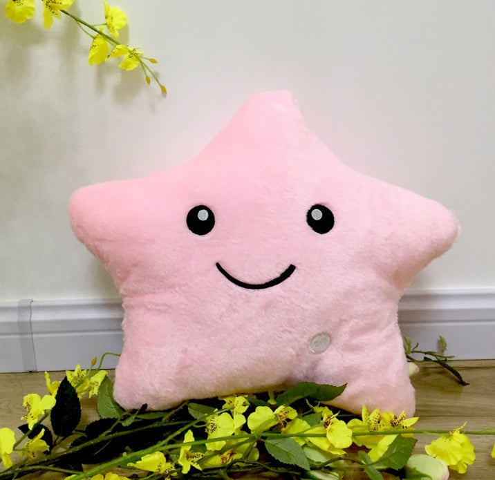 34cm unik leketøy Luminous Pillow Vivid Star Design LED Light Colorful Cushion Stars Plush Pillow Toys Gave til barn barn jente
