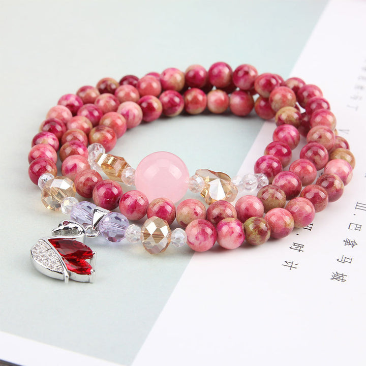 Women's agate crystal multilayer bracelet