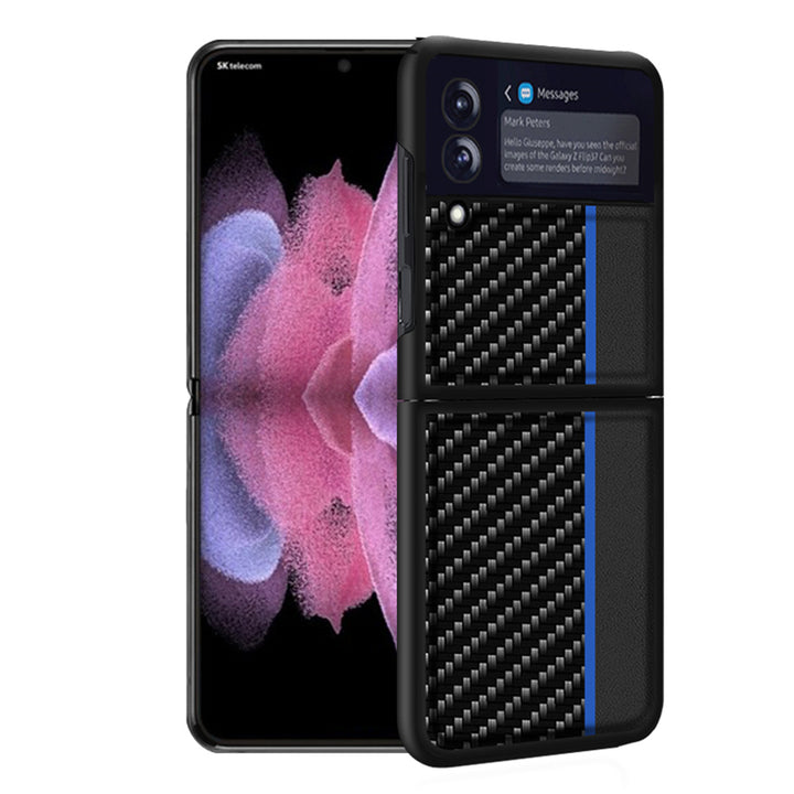 Phone Case Carbon Fiber Pattern Colorblock Protective Cover