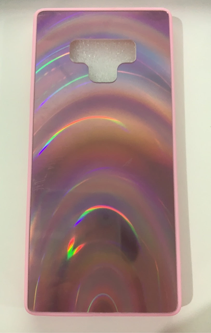Case de cubierta trasera de brillo de arco iris 3d