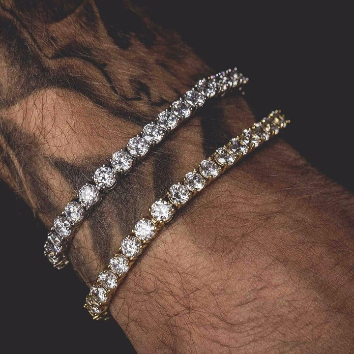 Hip Hop armband Iced Out Out Single Row Rhinestones Chain Bling Tennis Charm Armbanden Zirconia armbanden Link Chain Sieraden