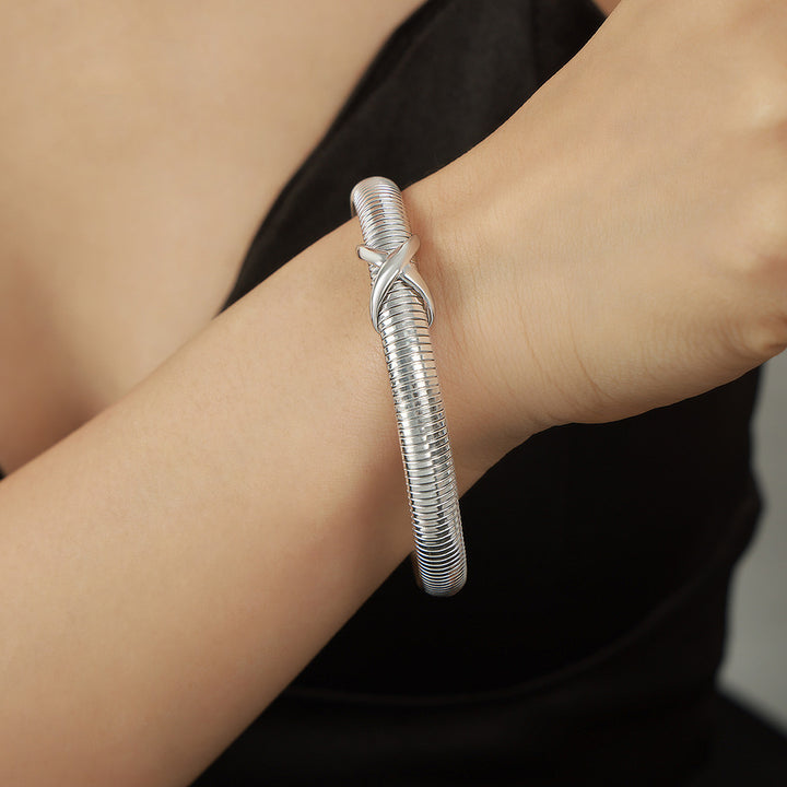 Braccialetto di gioielli per il design del nodo trasversale di linea personalizzata