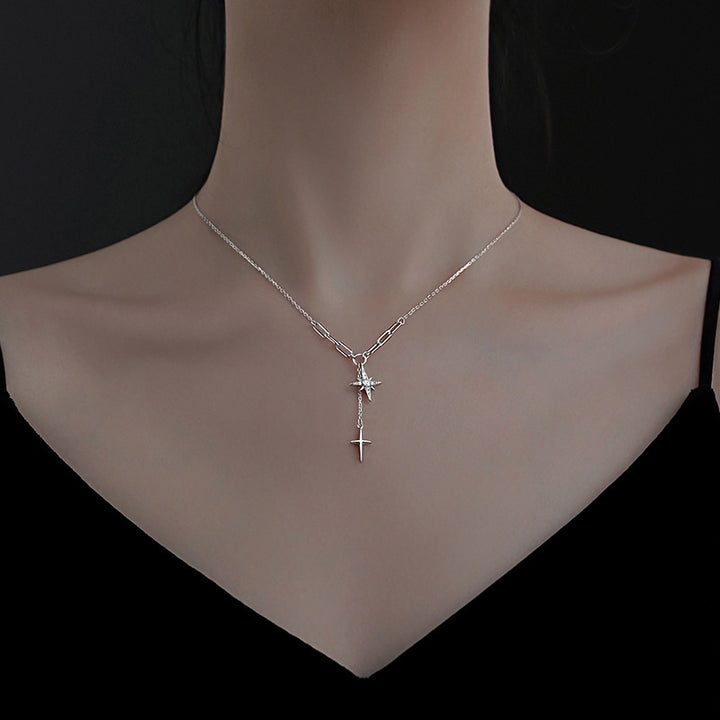 Frauen Nische Sterling Silber Hexagramm Halskette