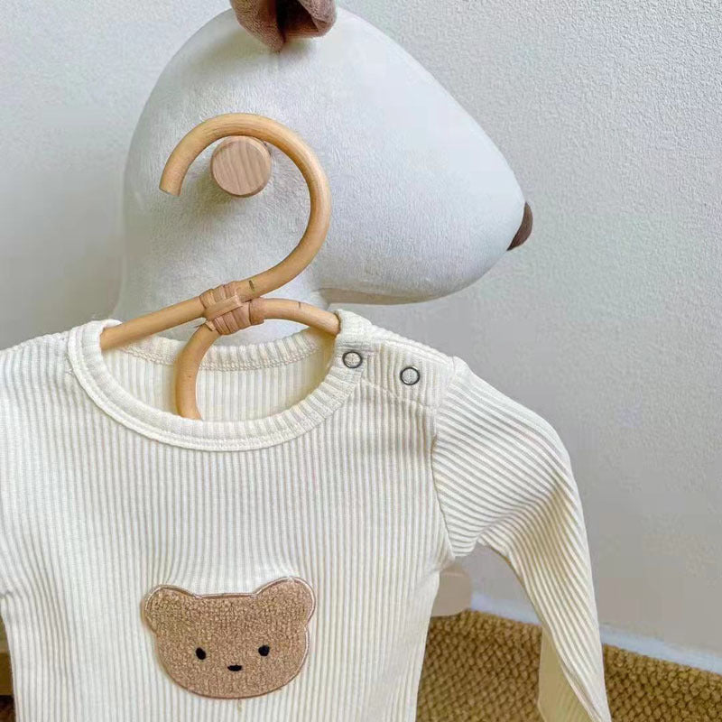 Cute Bear Head Print Baby Spring And Autumn Clothing