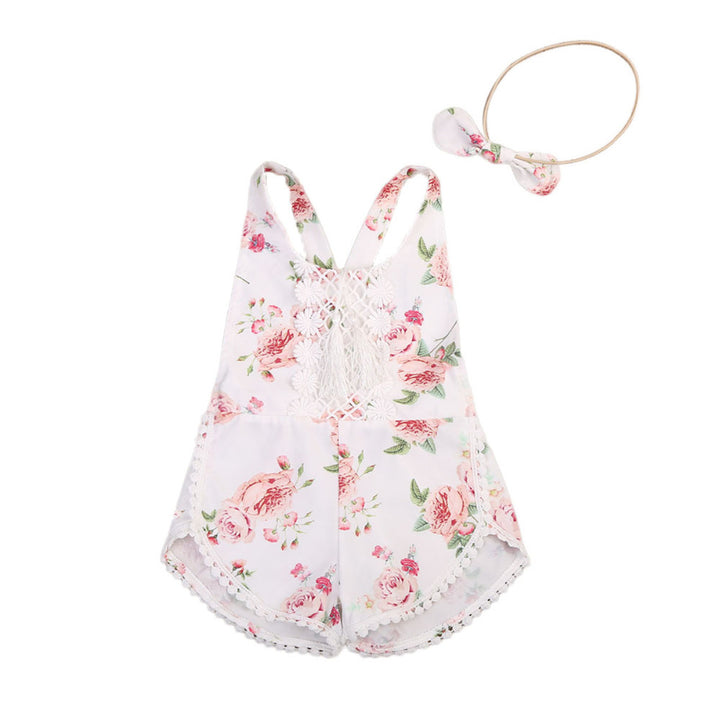 Îmbrăcăminte pentru bebeluși nou -născut fetiță fetiță florală romper haine fără mâneci pentru mâneci set de ținute de soare cu ciucuri
