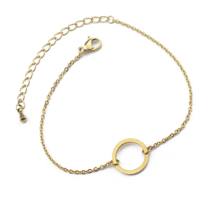 Pulsera de anillo de vida redonda simple pulsera minimalista de acero inoxidable