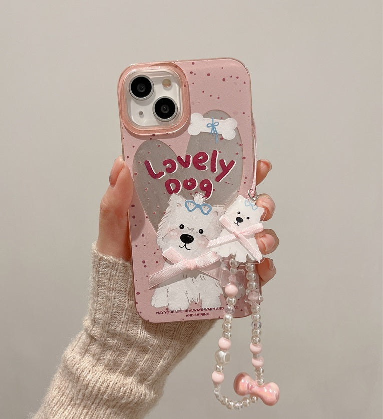 Polka Dot Chain Chlorophytum Girl Heart Cute Cartoon Phone Case