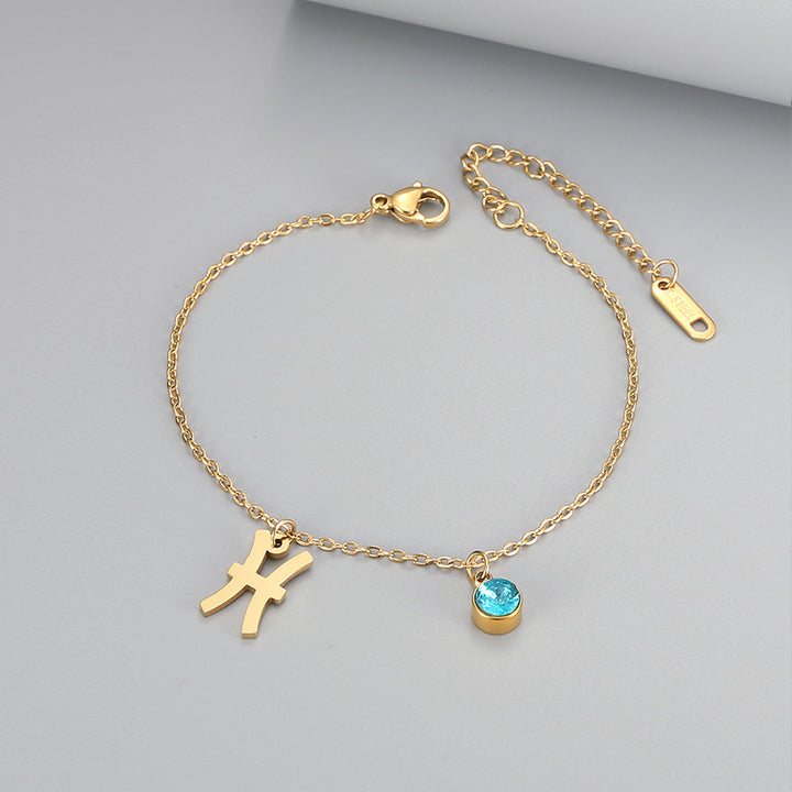 Bracelet de constellation de la mode rétro incrustée de zircon bleu