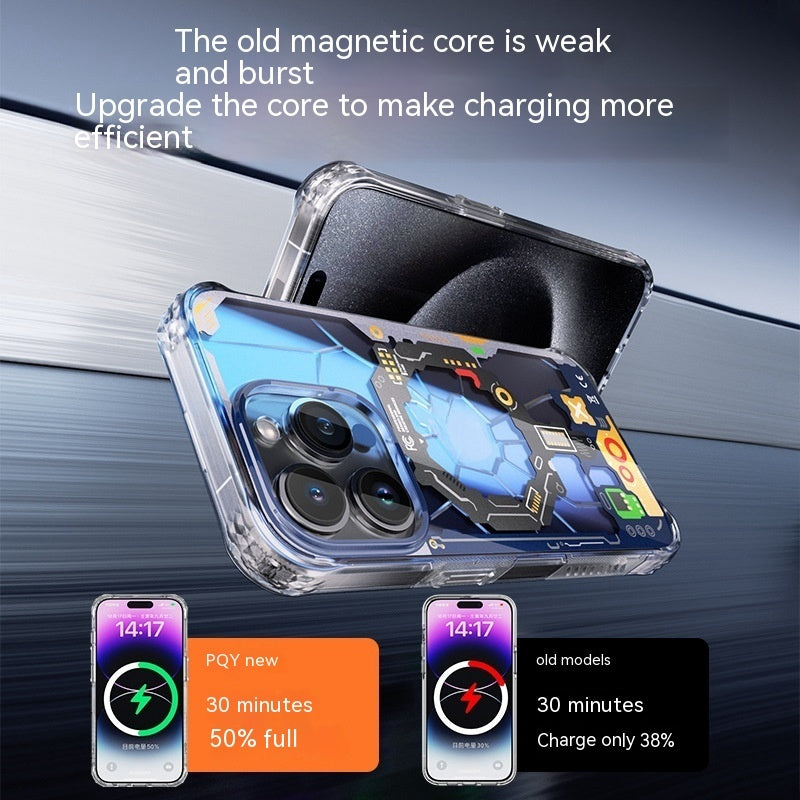 Magnetic Tide Brand Láser Case de teléfono con todo incluido transparente