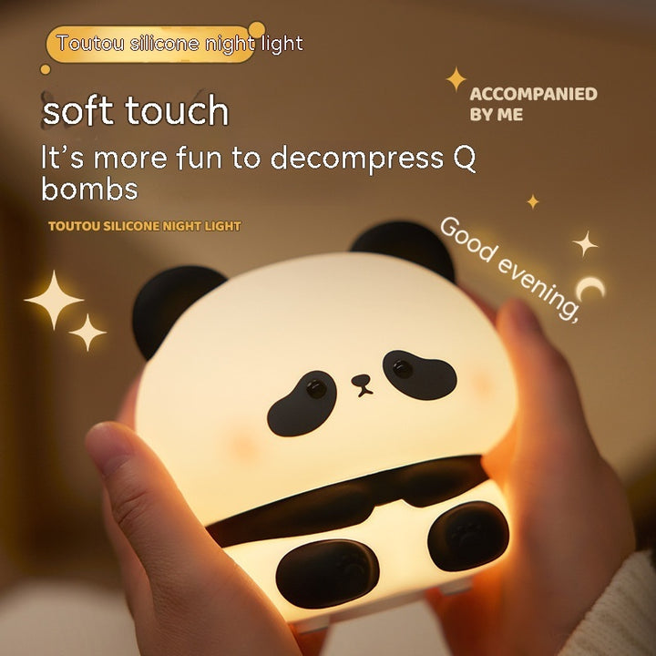 Панда светодиодные ночные светильники милый силиконовый ночной свет USB