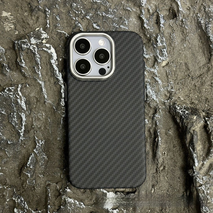 Magnetic Carbon Fiber Pattern Drop-resistant Mobile Phone Protective Case