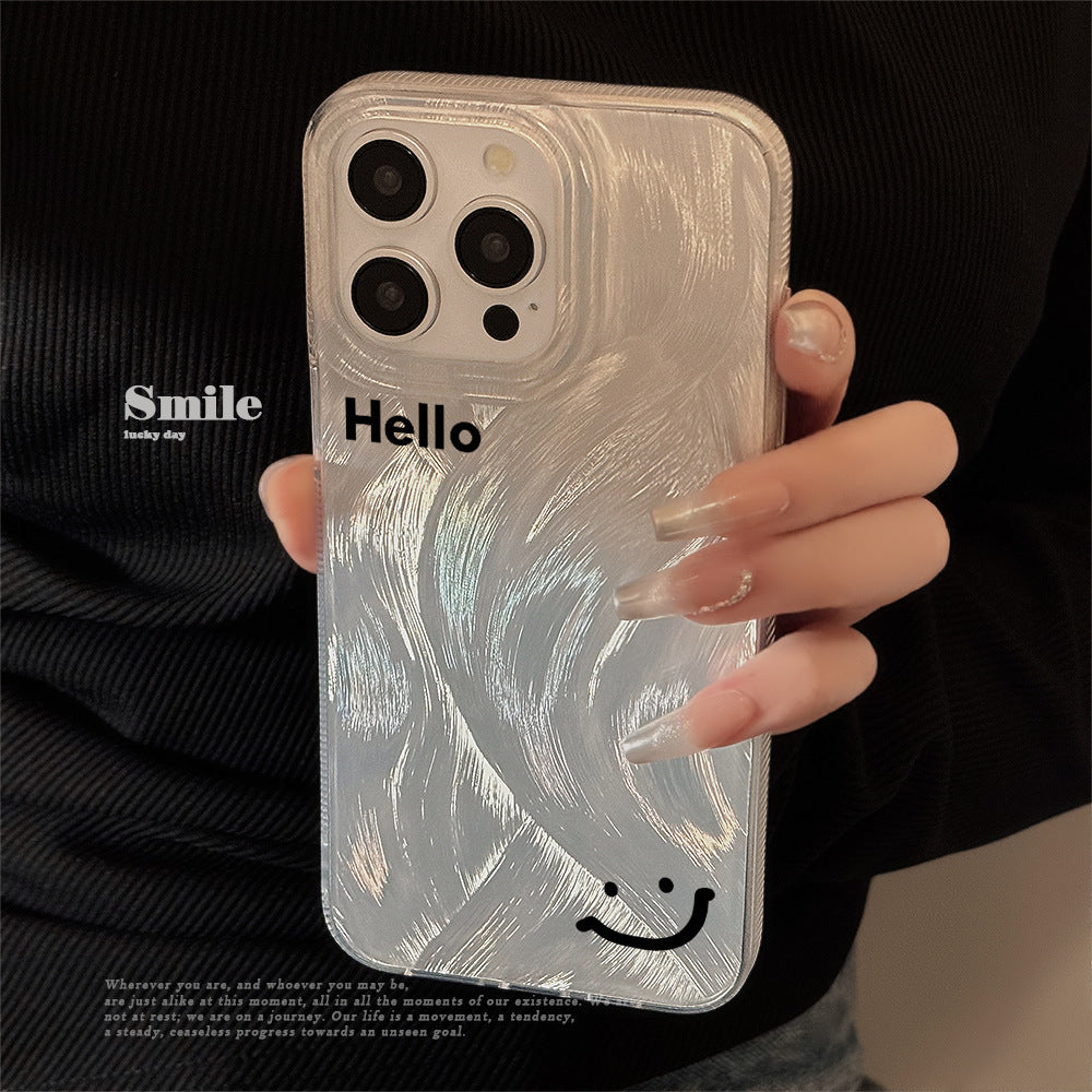 Nicho insp en inglés Smile Face Case de teléfono simple