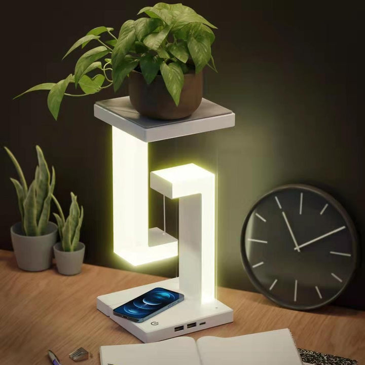 Kreatív okostelefon vezeték nélküli töltés felfüggesztés asztali lámpa egyensúly lámpa lebegő otthoni hálószobához