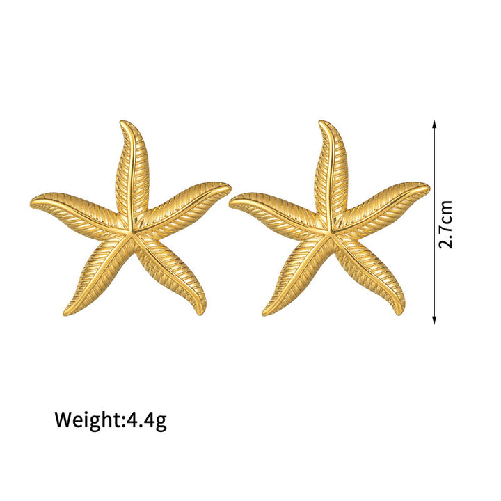 Дами нови обеци от 18K златни звездни рибки