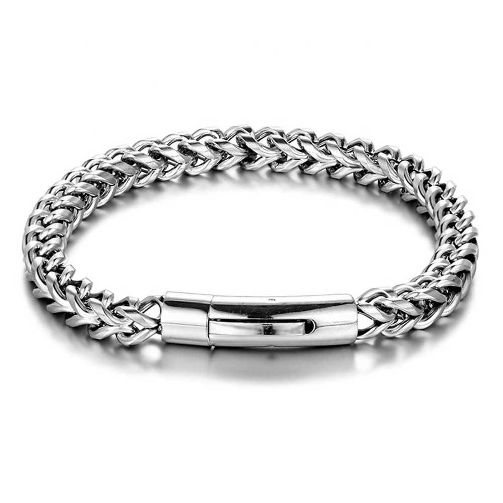 European Hip Hop Titanium Steel Bracelet Spring Snap Button