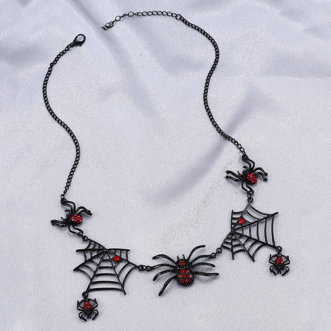 Halloween Spider und Spinnennetz -Halskette Persönlichkeit Schlüsselbein Halskette Mode -Schmuckzubehör Accessoires