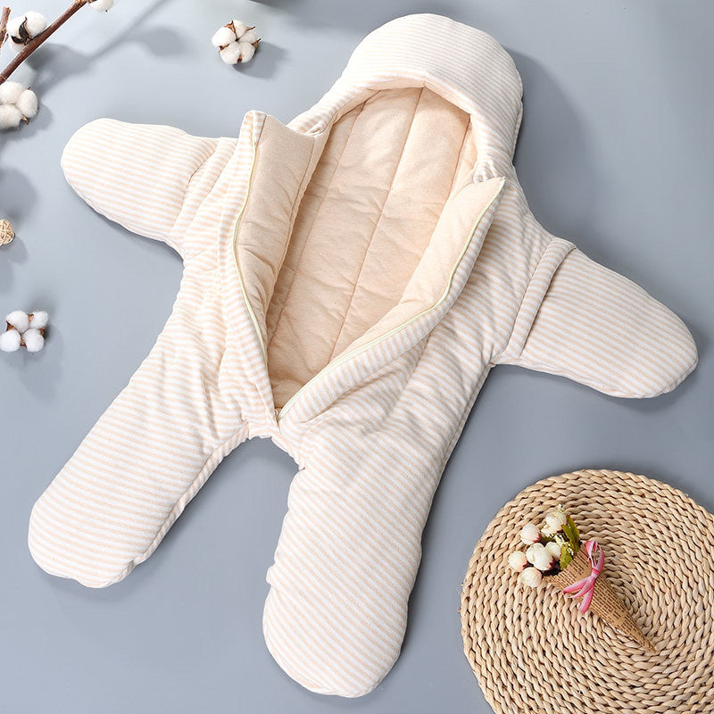 Sovepose nyfødt babyfarget bomulls sjøstjerne med føtter delt ben sovepose
