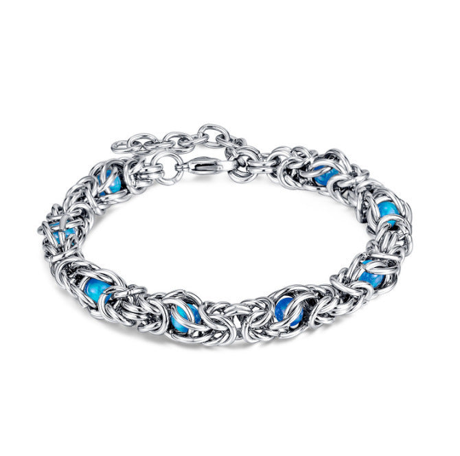 Klein Blue Beads Advanced Design Heavy Metal Нова гривна за жени