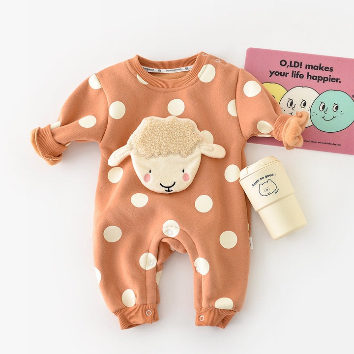 Baby Spring och Autumn One-Piece långärmad tecknad romper