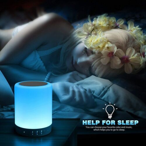 Kablosuz Gece Işığı Bluetooth Hoparlör Renk Değiştirme dokunmatik kontrol masası lambası