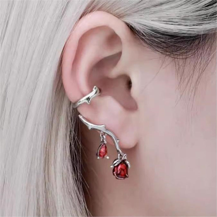 Thorn Rose -oorbellen voor vrouwen zonder doorboorde oren