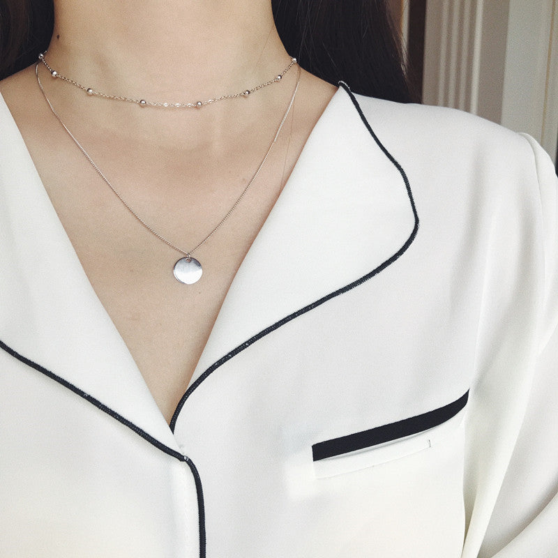 Collar de obleas de doble capa de moda para mujeres