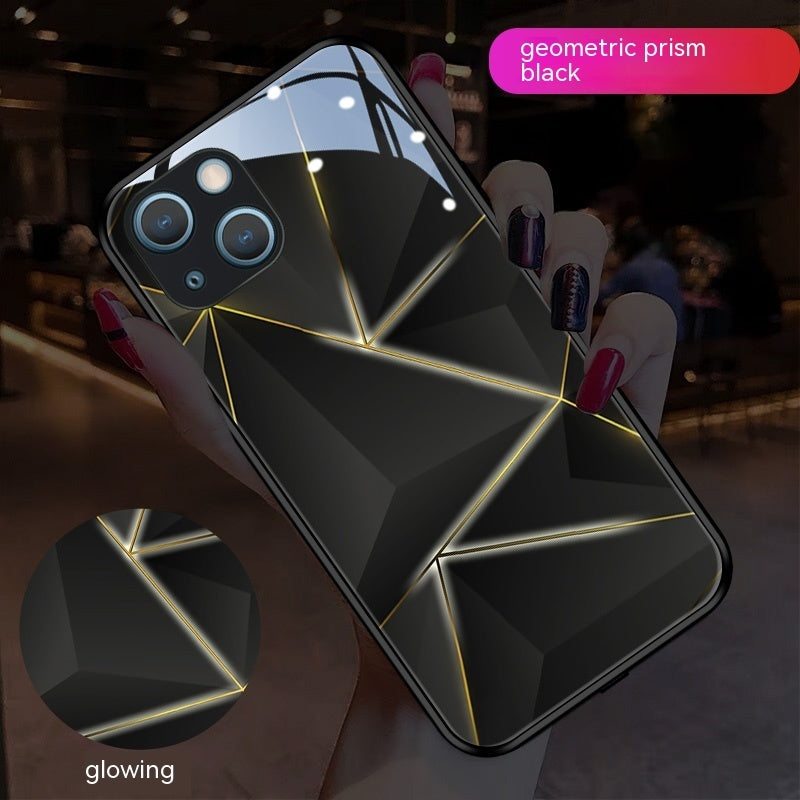 Geometric Prism Luminous Glass All-inclusive Phone Case