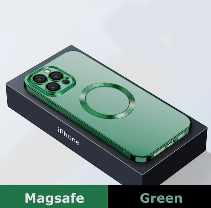 Électroplations de la poussière Net Wireless Charge Magsafe Magnetic Mobile Phone Case