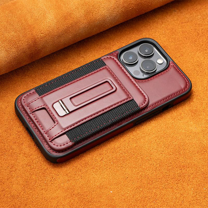 Suitable Card Holder All-inclusive Drop-resistant Mobile Phone Leather Case