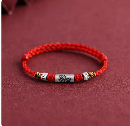 Rein Silber zwölf Zodiac Red Seilarmband