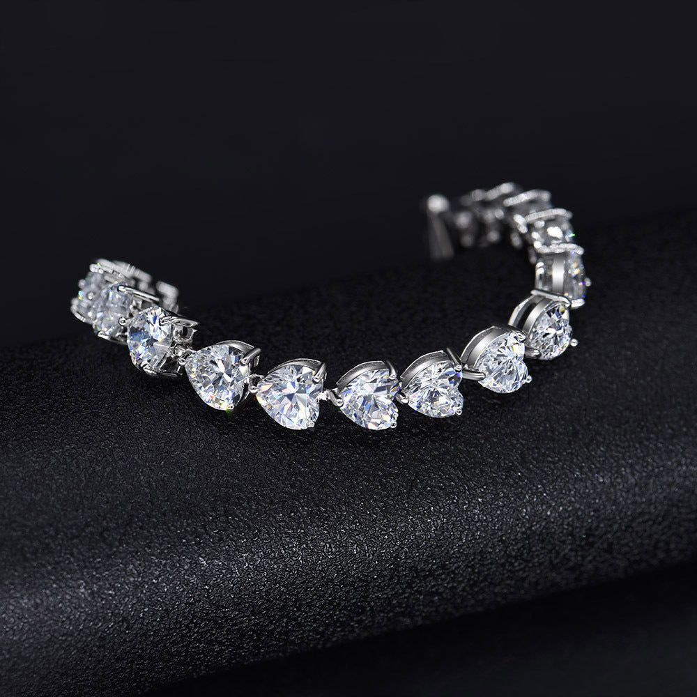 Pure Silver High Carbon Diamond Full Diamond Armband