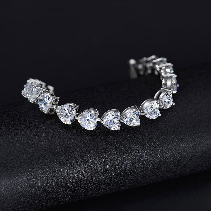 Pure Silver High Carbon Diamond Full Diamond Bracelet