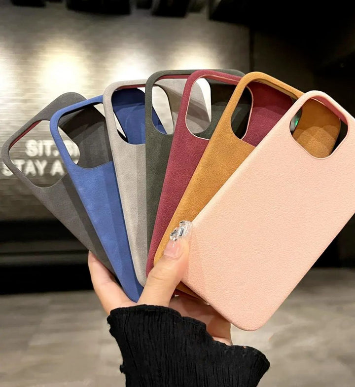 New High-grade Solid Color Suede Phone Case