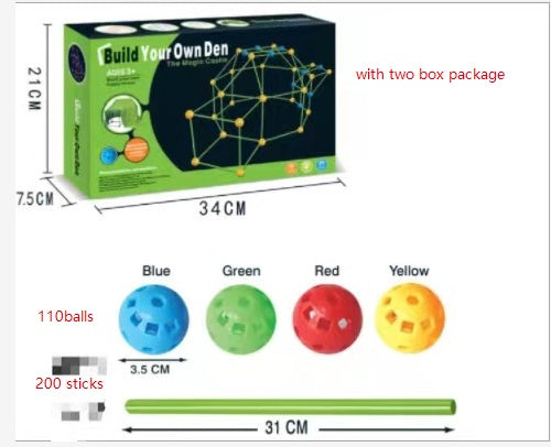 Tenda per perle fai -da -te per bambini Kit di costruzione di forti per edifici per costruzioni Tenda da costruzione Tenda da combattimento