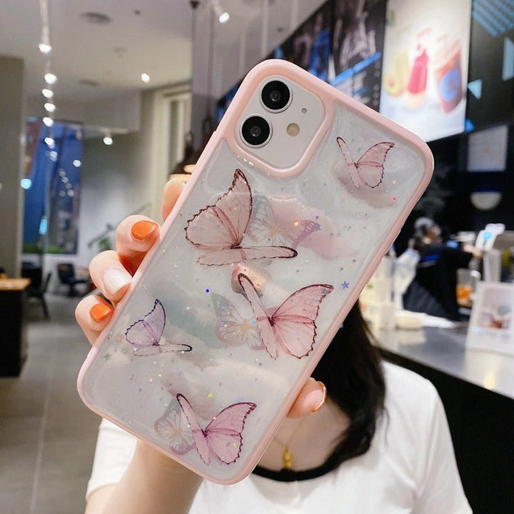 Epoxy Glitter Butterfly Skin-friendly Phone Case