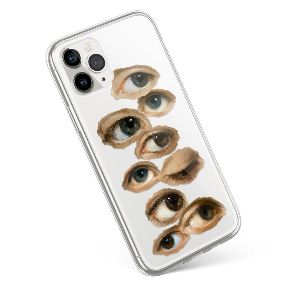 Handgezogene Augenhülle mit weichem Telefon