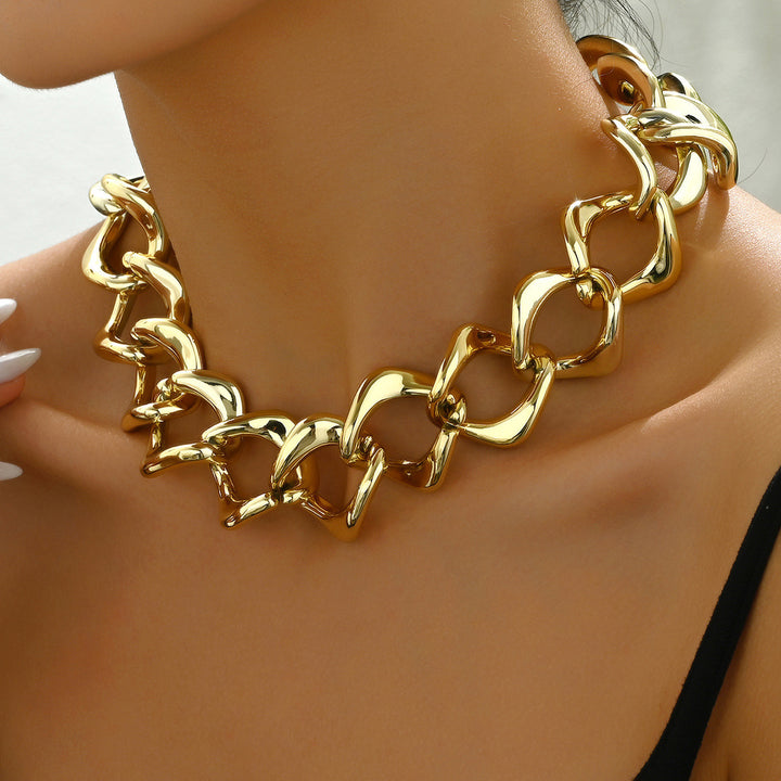 Hiphop dames sleutelbeen ketting 18k goud vergulde lang overdreven