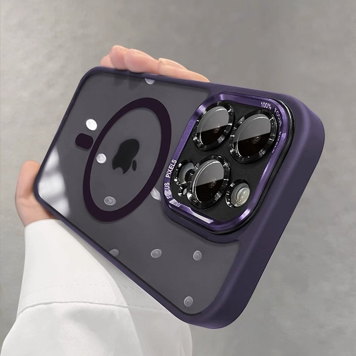Калъфът с магнитен телефон се предлага с прозрачен прозрачен капки на лещи