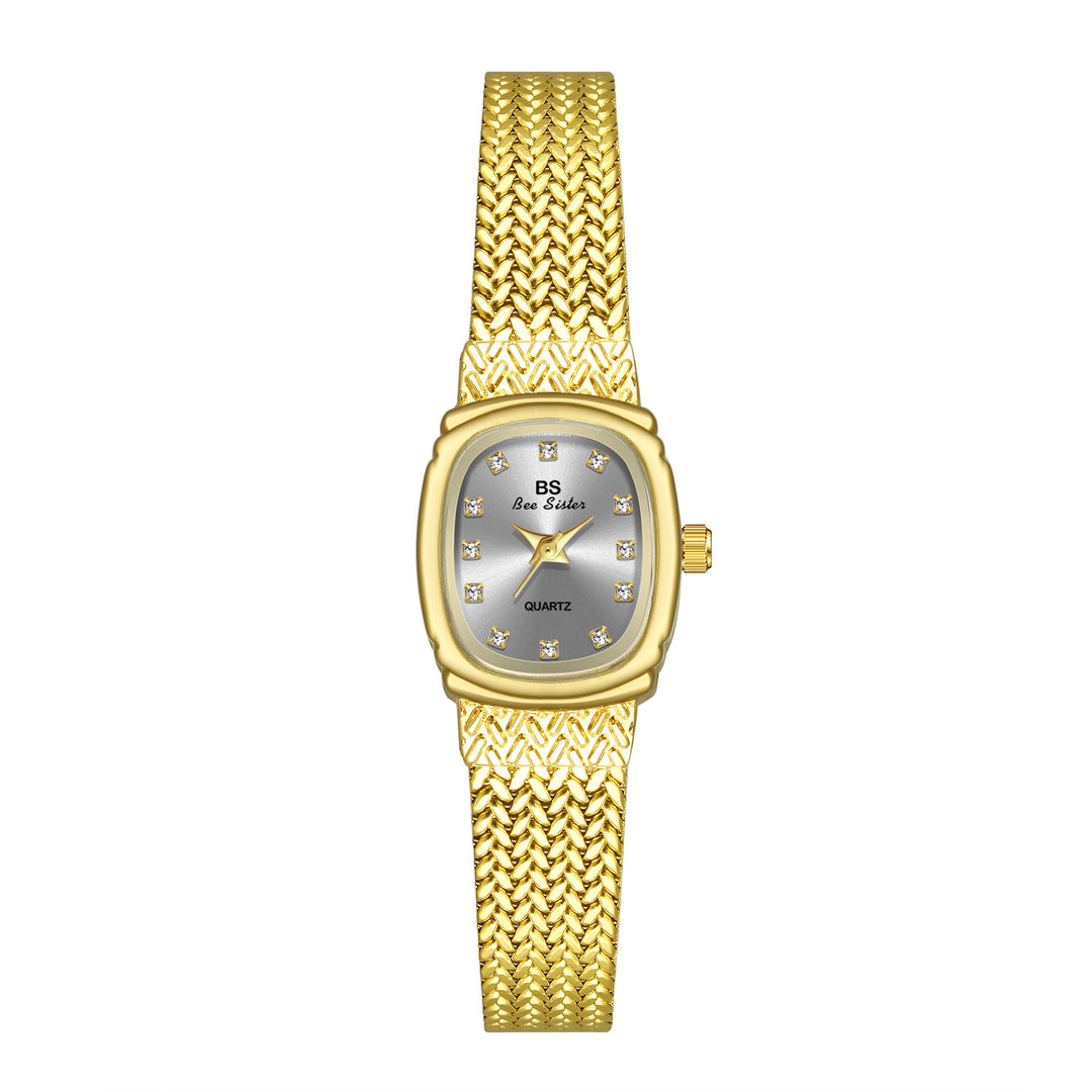 Light Luxury Ins Wheat Temperamento simple Pequeño reloj dorado