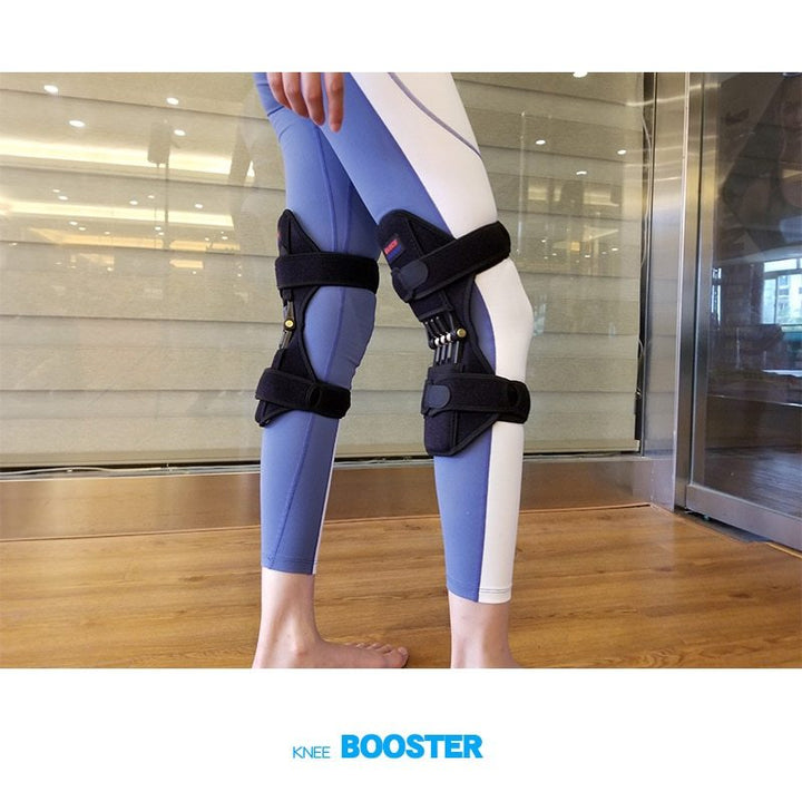 Høykvalitet Knee Brace Patella Booster Spring Knee Brace Support for Mountaineering Squat Sports Knee Booster