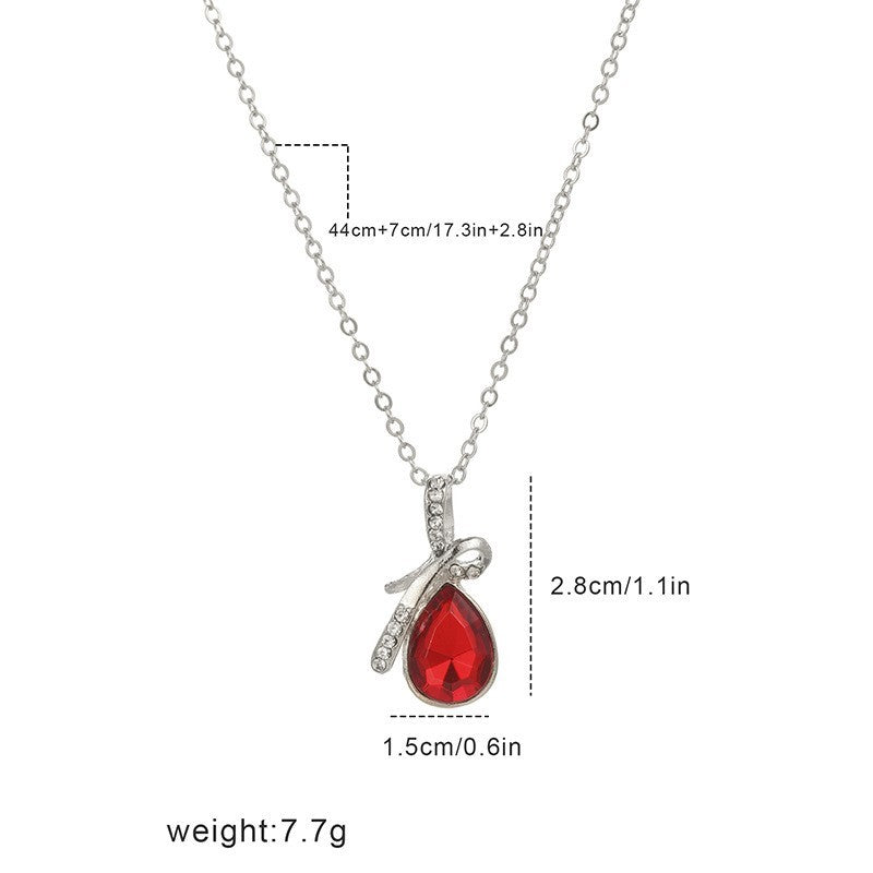 Populaire waterdrop edelsteen ketting korte engel tranen meisje cadeau