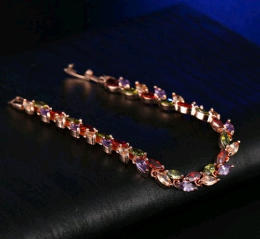 Armband armband smycken mode färgglad kristall pil armband koppar zirkonarmband