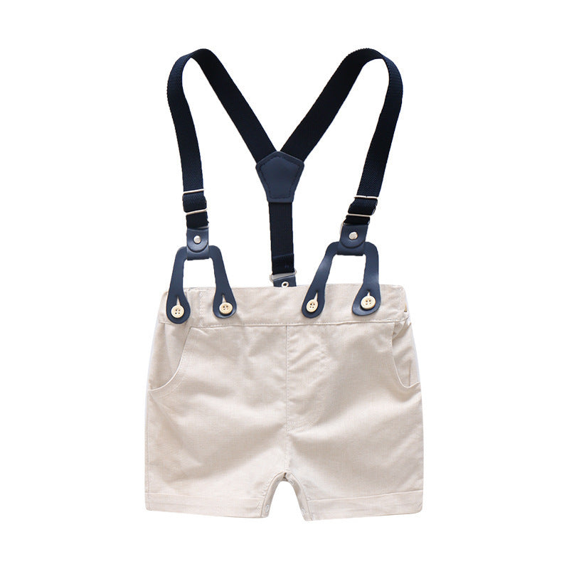 Baby boy grensoverschrijdende babyjongen overalls passen bij gentleman korte mouw uitgaande rompers