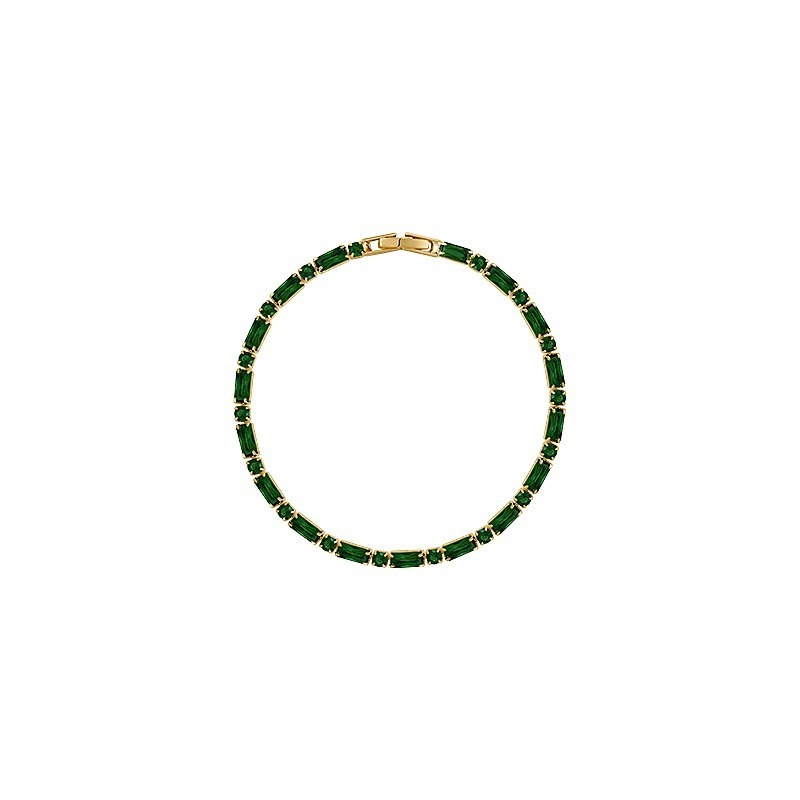 Copper Micro Inlay Vintage Emerald Zircon Bracelet