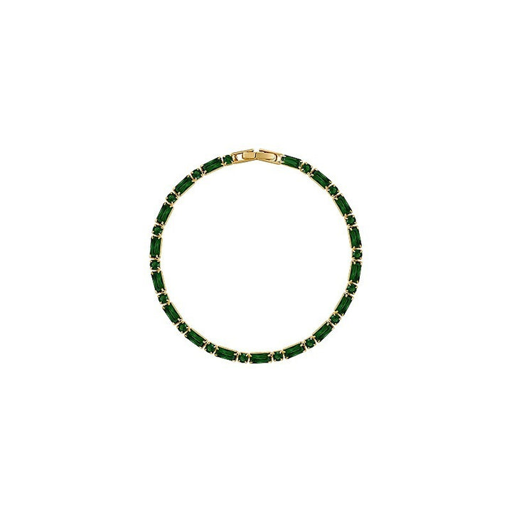 Copper Micro Inlay Vintage Emerald Zircon Bracelet