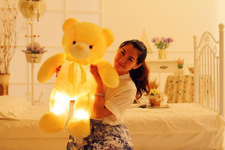 Kreatywne światło LED pluszowe zwierzęta pluszowe zabawki kolorowy świecący świąteczny prezent dla dzieci poduszka