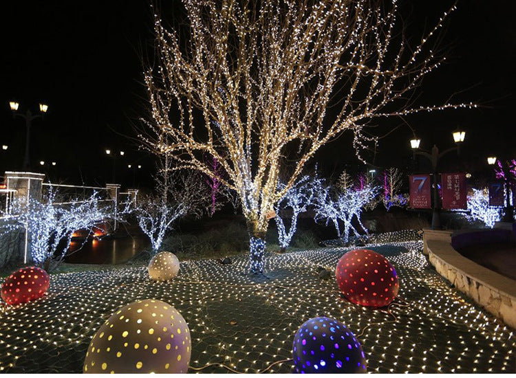 Christmas led lights string lights outdoor waterproof fishnet lights full of stars paved holiday lights wedding ins decorative lights