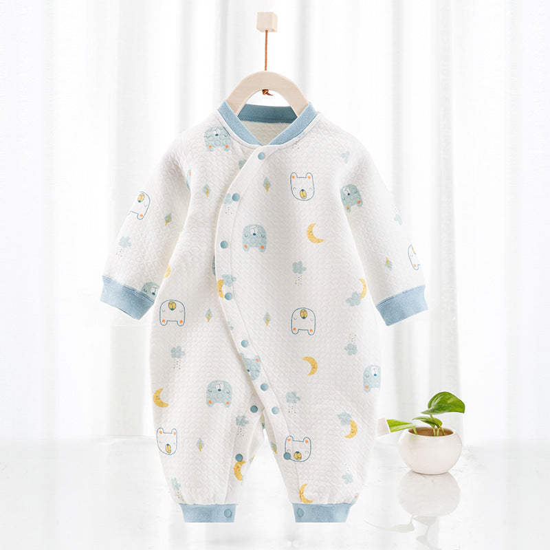 Cotton Thermal Clip Silk Onesie Newborn Climbing Baby Clothes