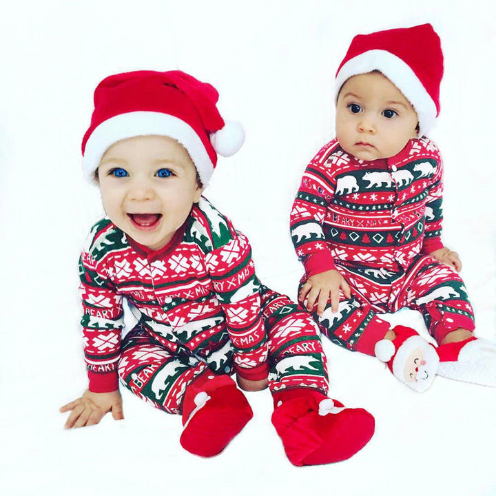 幼児の男の子の女の子クリスマスサンタクリスマスレター格子縞のロンパージャンプスーツの衣装ベビー服冬の服